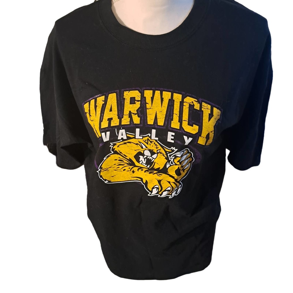 NWT- Warwick Wildcats XL extra Thick Black Cotton T-Shirt